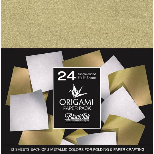 Black Ink® 6" Metallic Origami Paper, 24 Sheets Michaels